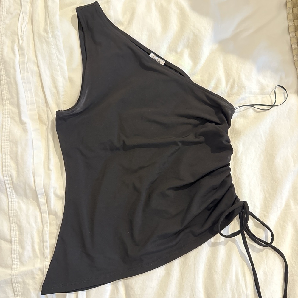 Garage black one shoulder top